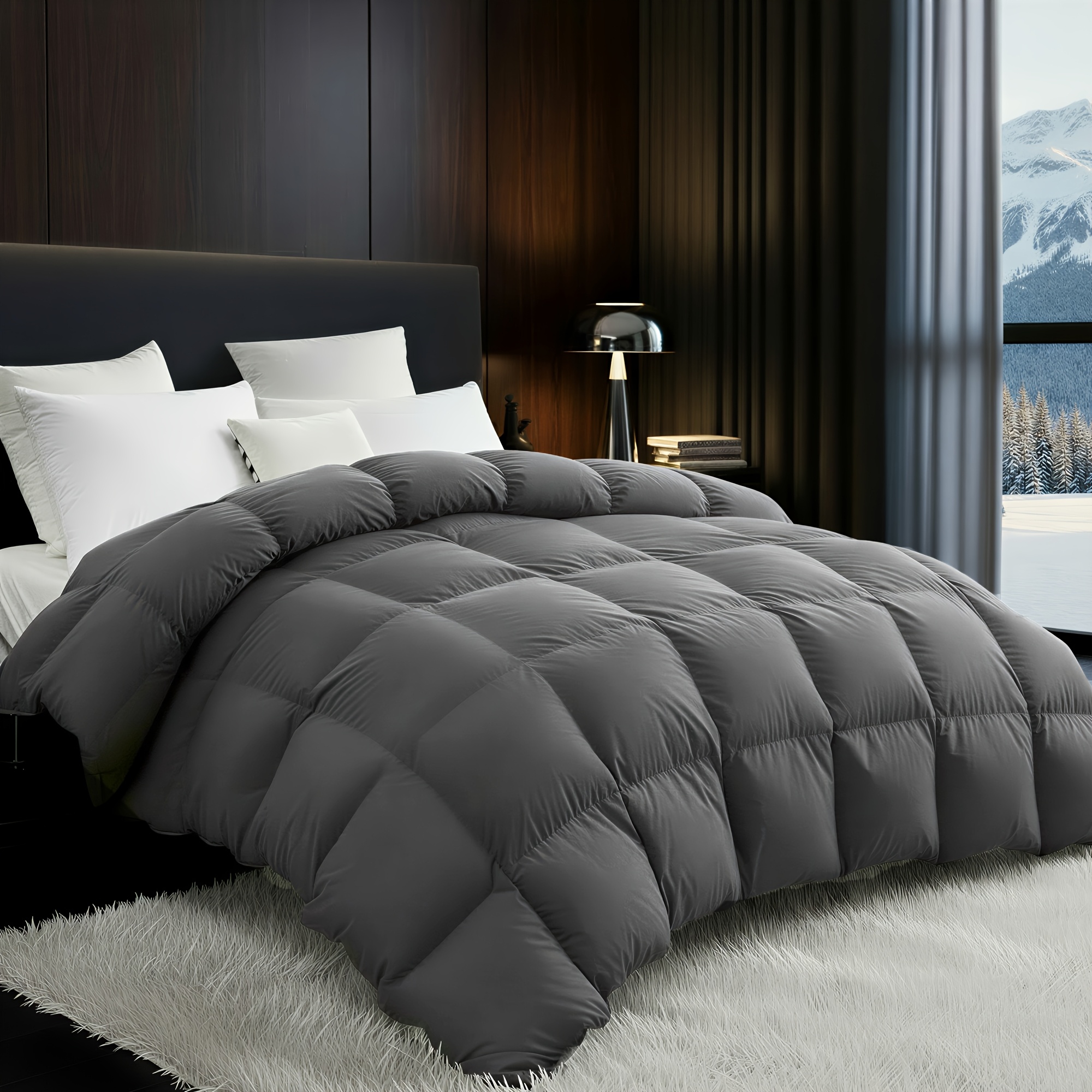 TEMU 1 Couette de luxe en duvet d'oie | Rembourrage premium en duvet d'oie, coque ultra douce 100% coton égyptien, capacité de remplissage 850+,