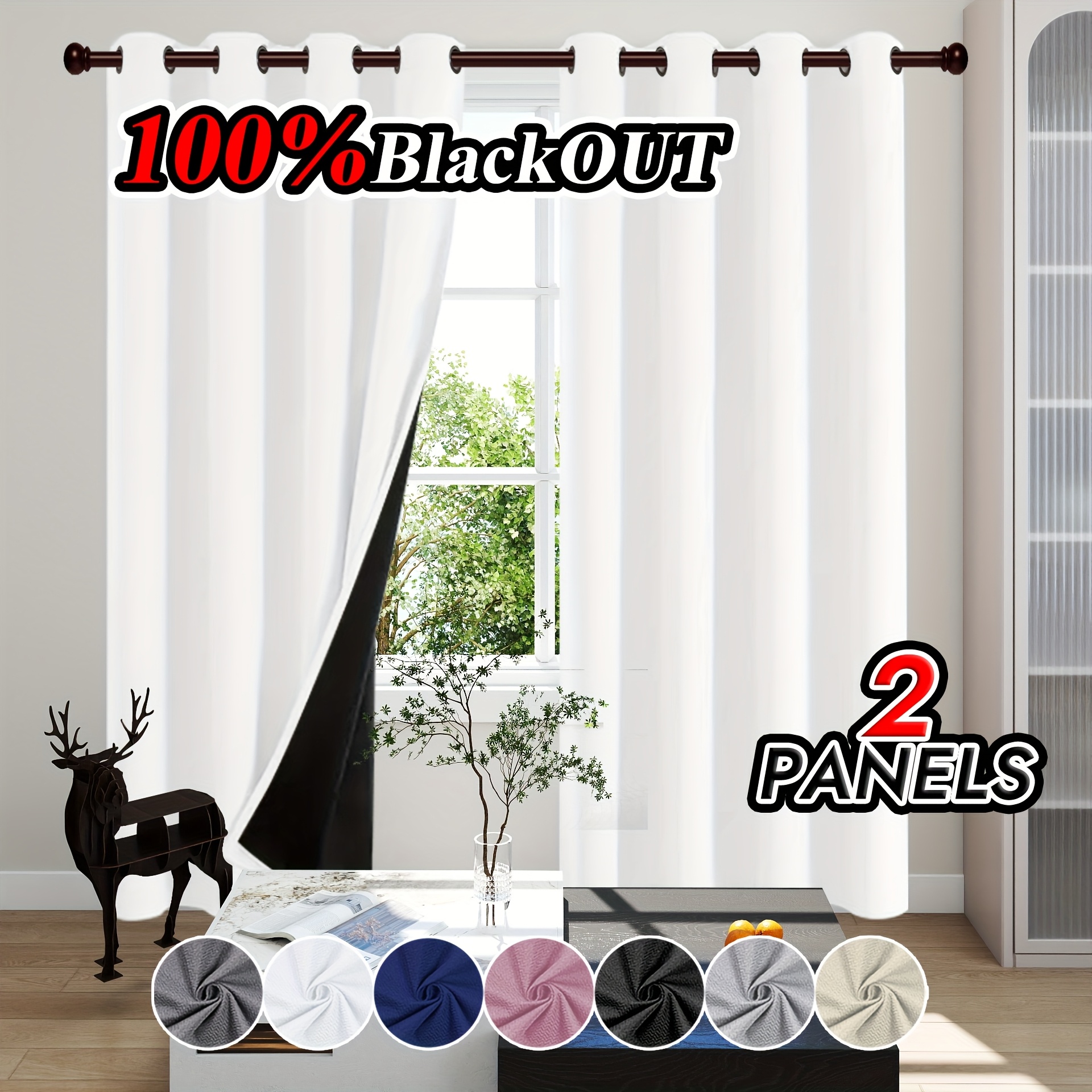 два штора-теплоизолятора, 100% светонепроницаемые, шумопоглощающие, солнцезащитные шторы, затемняющие комнату, из однотонного полиэстера с подкладкой с покрытием, легкие, с верхним отверстием для подвешивания, в современном романтическом минималистичном стиле Детали 1