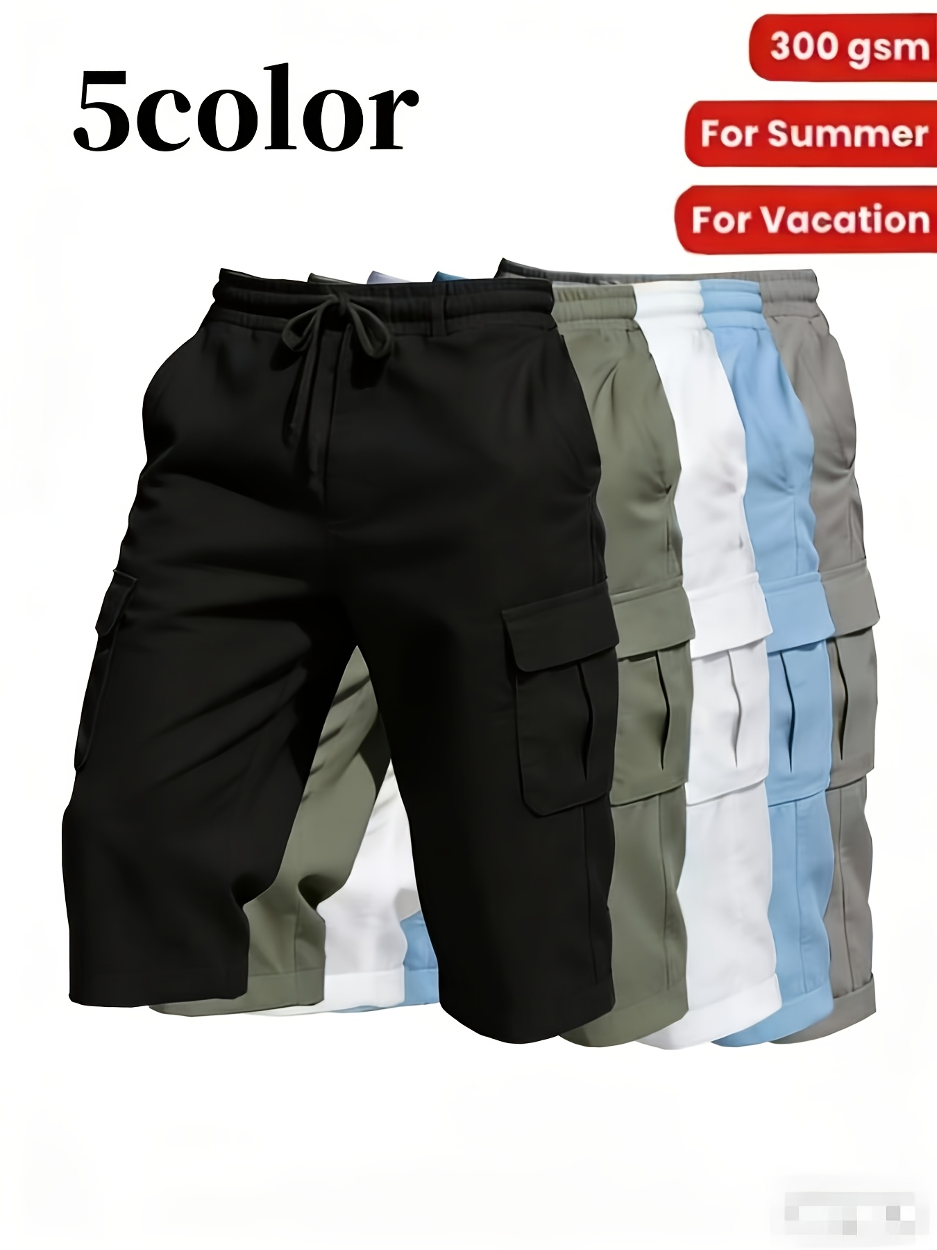   cross border europe and america 2025 spring and autumn mens casual versatile multi pocket drawstring   cargo shorts