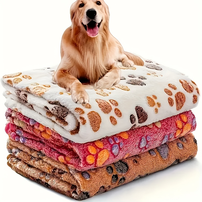 

3pcs Thickened Fleece Pet Blanket And - Polyester , , -, Pattern - , Suitable For Small To