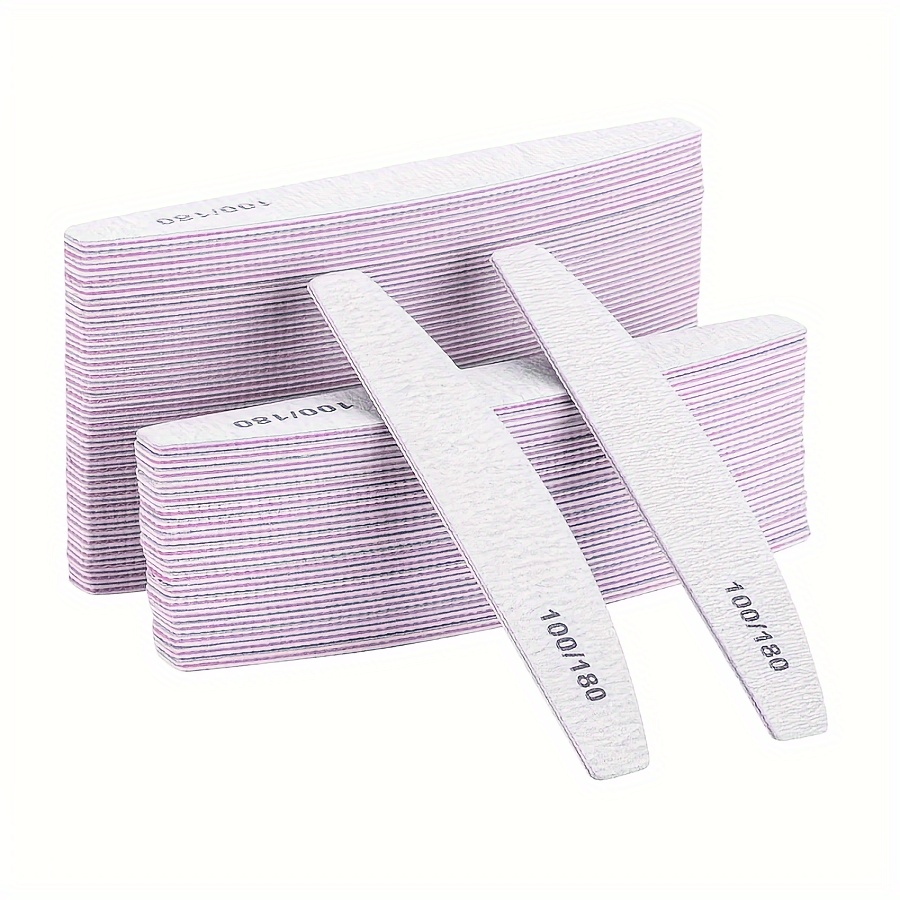 

50 Pcs Nail File Set, 100/180 Grit Professional Double-sided Emery Boards For Acrylic Nails, Washable Manicure Tools, Formaldehyde-free