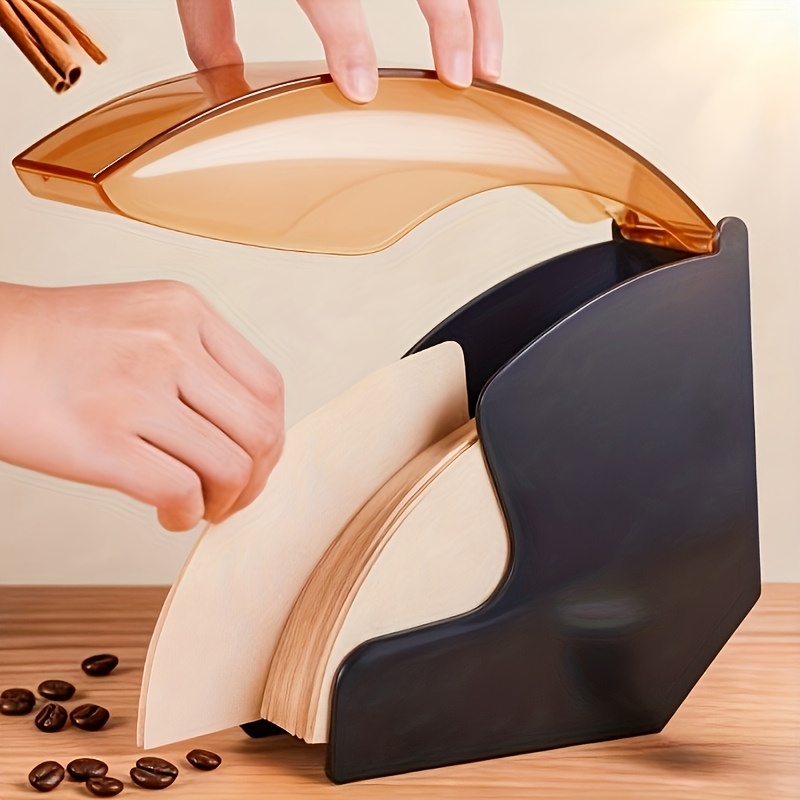 coffee filter paper box storage box ear filter paper holder can hold 100v and fan filter papers easy to dispense ideal for coffee shops   must have for coffee stations