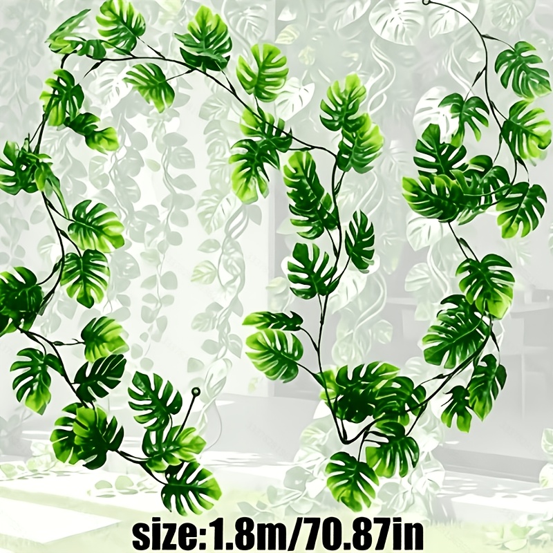 TEMU Extended Length 269.2 Inches = 5pcs Set - Artificial Tortoiseshell Pattern Rattan - Simulated Textured Evergreen Vine, Suitable For Christmas,