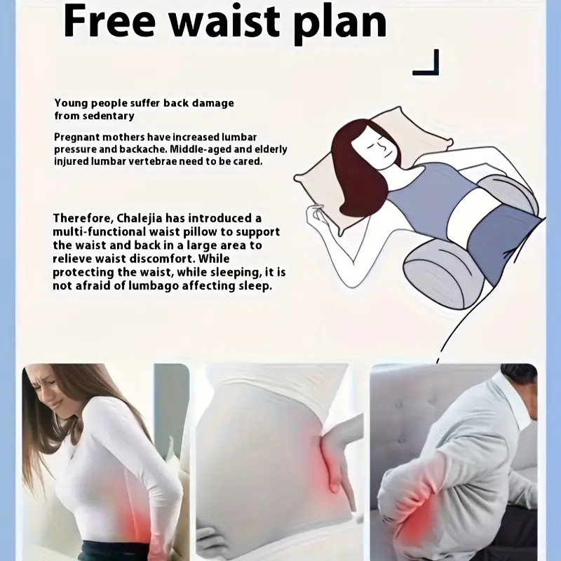 ergonomic 3d contoured lumbar support pillow removable washable magnetic cover with heat relax dual use for office chair bed white no power needed Product details 8