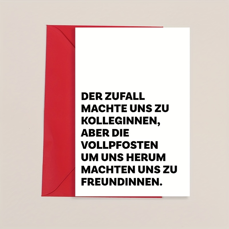 1pc Funny German Birthday Card- Ideal Gift For , Office , , Brothers, Sisters, , Daughters, , Girlfriends, Invitations