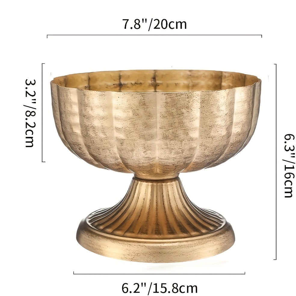 TEMU Vase élégant vintage en métal pour centre de table de mariage, décoration de table à plusieurs niveaux pour réception, fête, décoration de Noël,