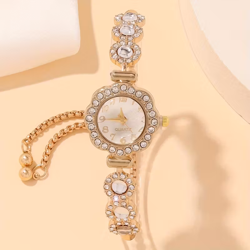 1pc elegant womens adjustable chain quartz watch luxurious round dial with white strap bohemian style gift for mom suitable for ramadan mothers day eid al graduation season daily wear included Product details 4