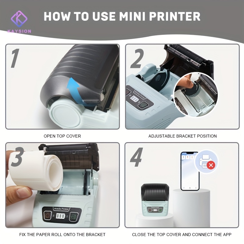 1pc   sk58 label maker portable label printer for small   home address mini printer   with a roll of 4030 paper   Product details 2