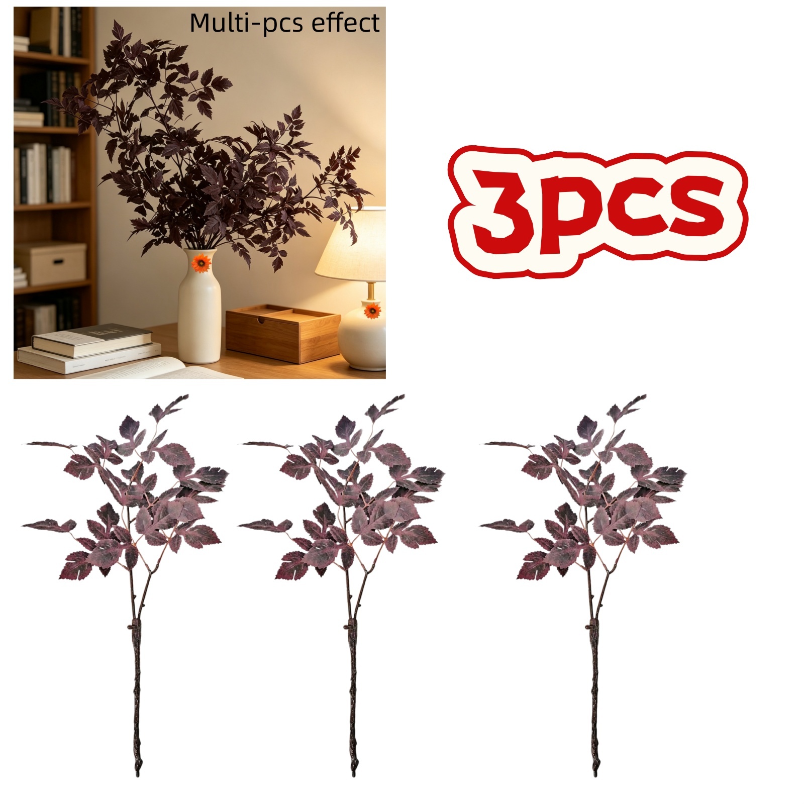 3-pack Nordic Style Artificial Branches, For Styling, Halloween, Thanksgiving, And Dark Theme Parties, Tabletop And Mantelpiece Decor For Home And Shop Window Displays, Indoor , Home Decoration