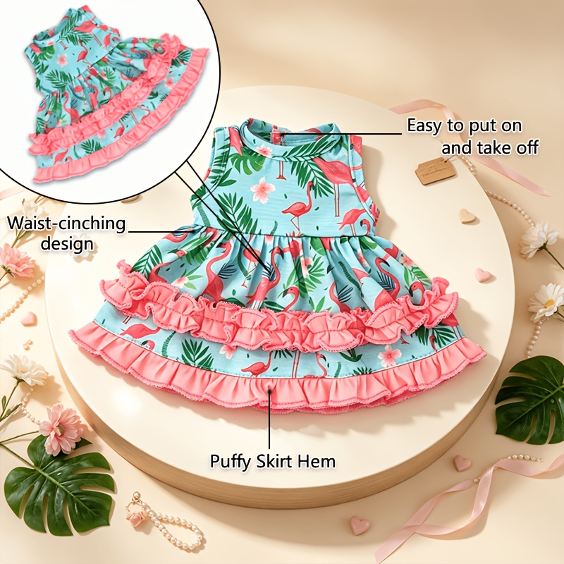 TEMU An Elegant Flamingo Print Puffy Skirt, Doll Not Included, Suitable For 12-inch Dolls. Easy To Put On And , This And Adorable Little Dress To