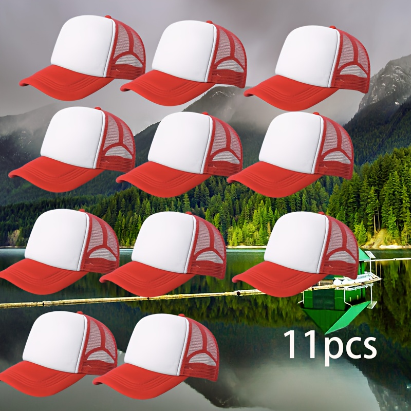 11pcs Custom DIY Pattern Photo Print Mesh Baseball Cap Set