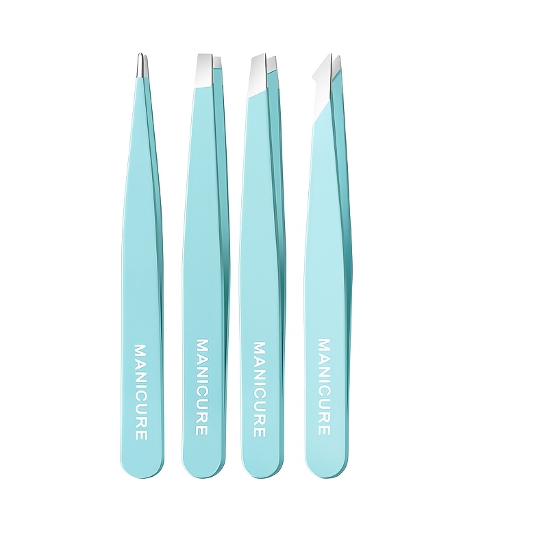 2/4pcs High-quality Eyebrow Tweezer Colorful Fine Hairs Puller Stainless Steel Slanted Brow Clips Removal Makeup Tools
