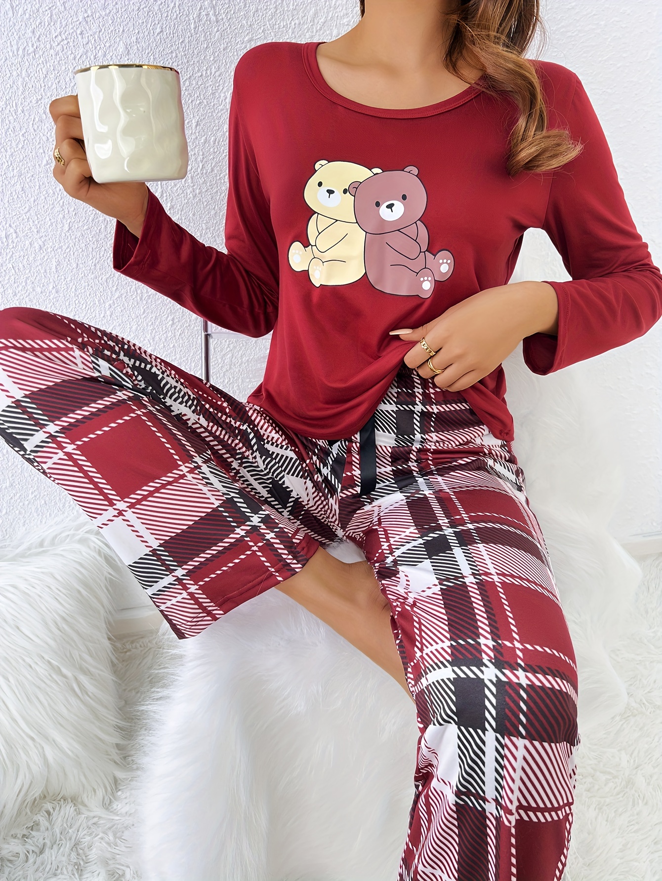 Bear Cartoon Print Womens Cotton Gauze Pajama Set Autumn/Winter Nursing  Sleepwear With Long Sleeves And Pullover Pants Home Clothes From Shacksla,  $21.65