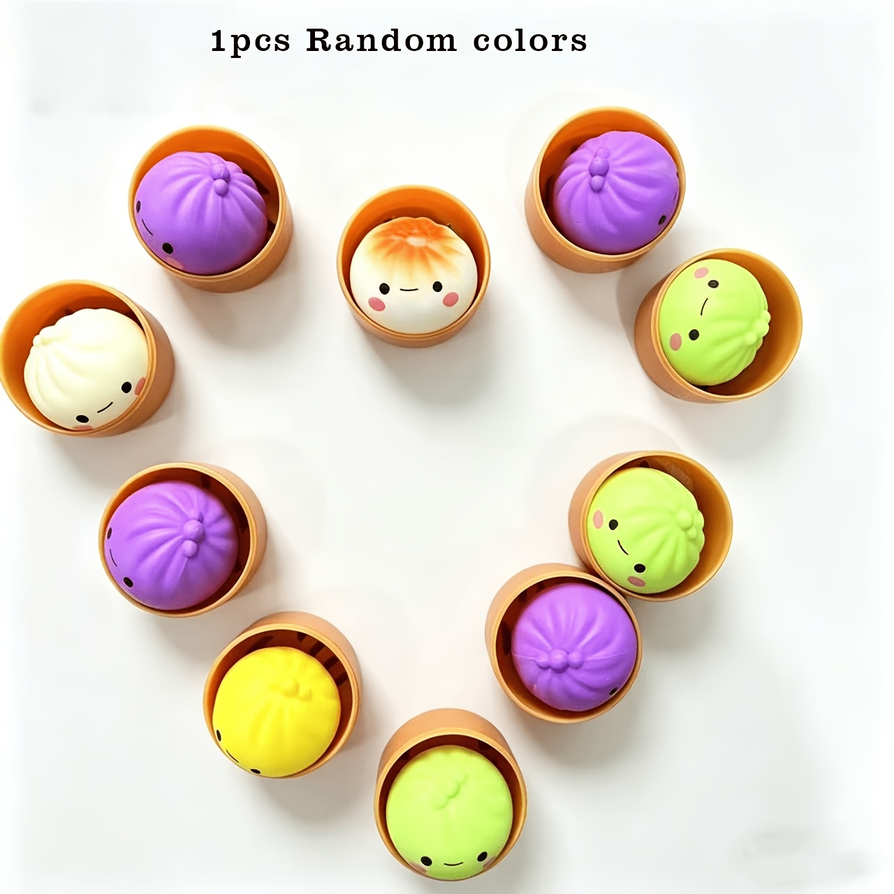   fei soft buns steamer trays desk toys 2026 new bun squeeze stress relief ball soft squeezable stress reducing dough   halloween thanksgiving or christmas gifts item party favor random color