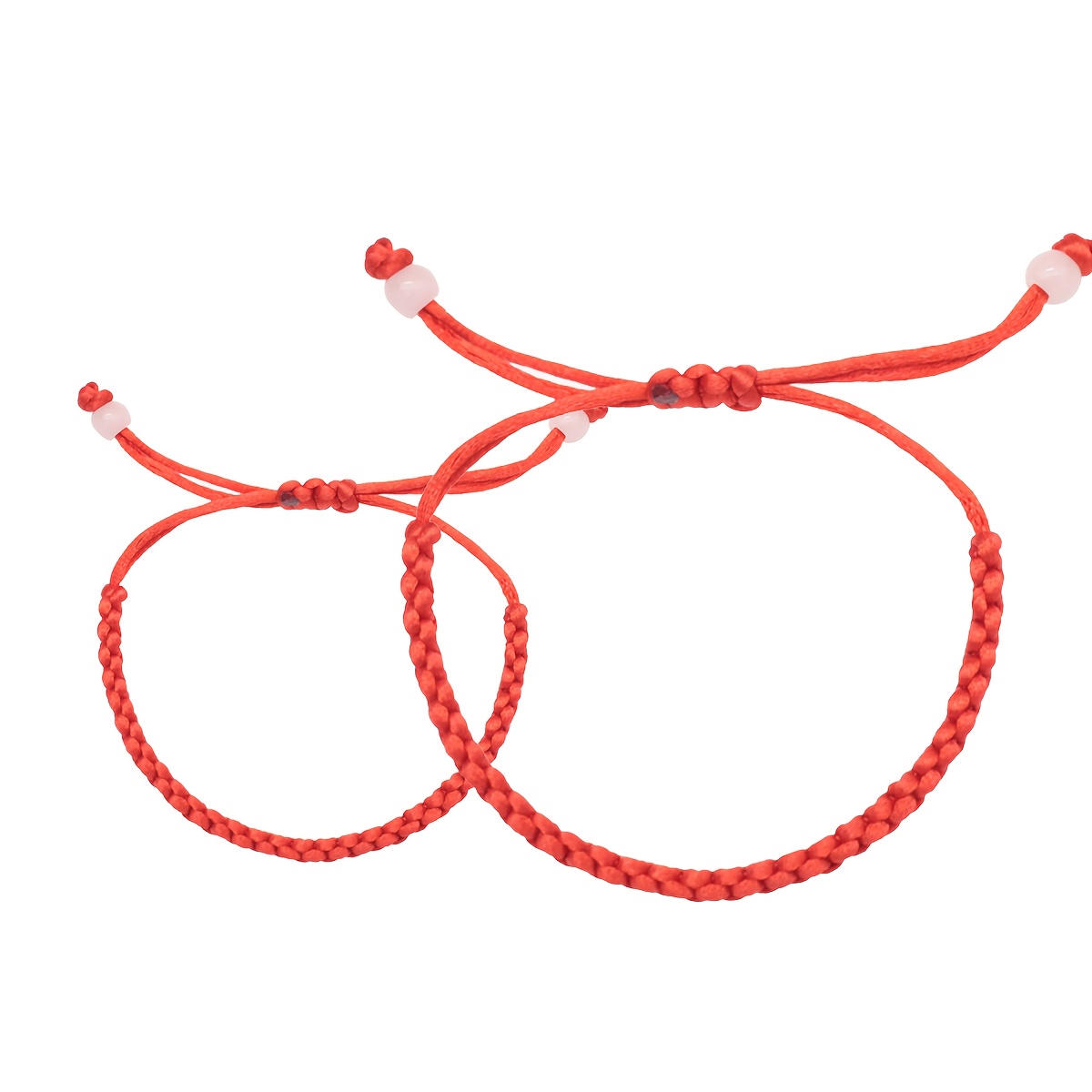 Adjustable Red Cord Bracelets with Weave Pendant