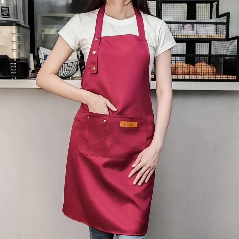 Kitchen Cooking Apron 100 Polyester Adjustable Neck Strap