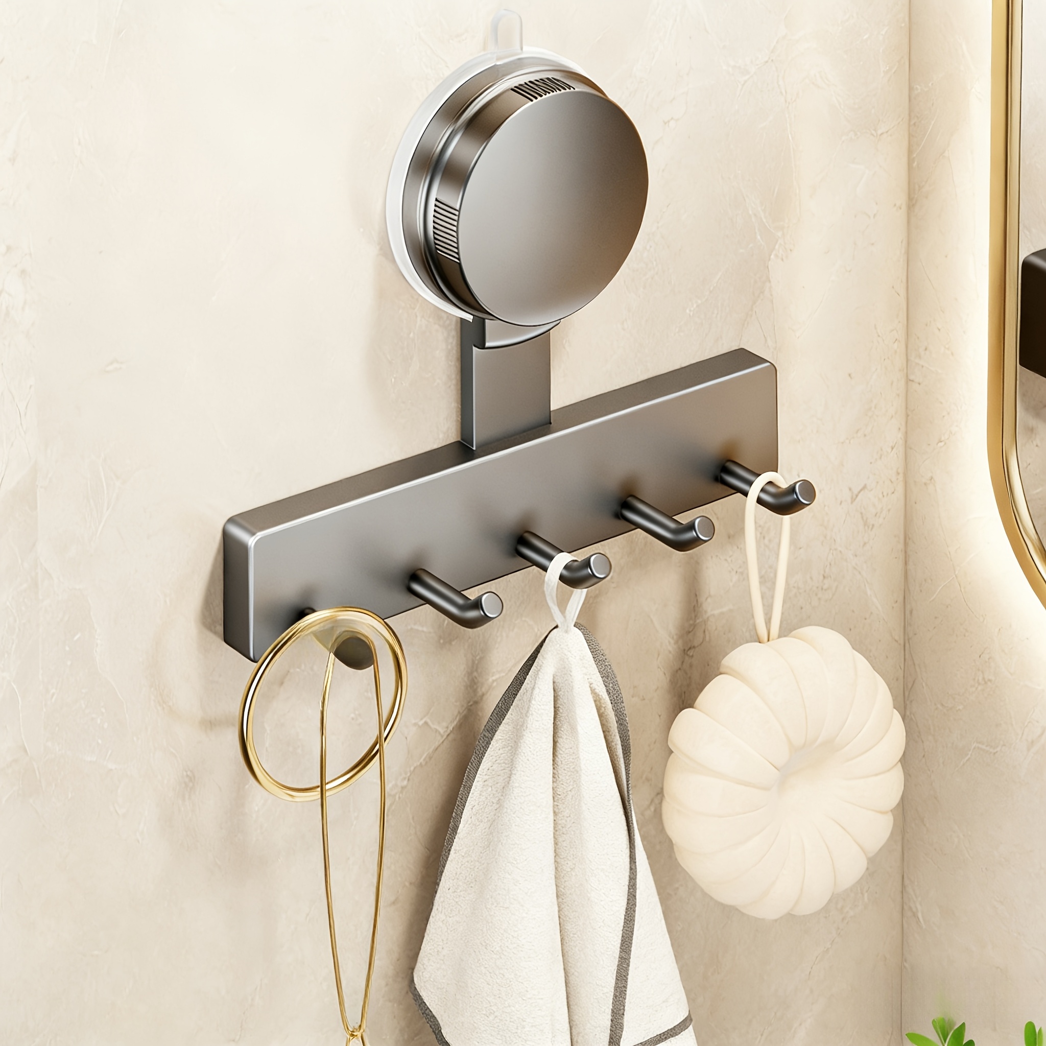 TEMU Ganci a a 3/5 Ganci a Livelli Senza Foratura, Portata , Impermeabili, Staccabili e Riutilizzabili, Ganci da Appendere alla Porta per Bagno e WC,