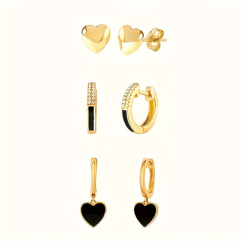 Image of 6pcs Fashion Exquisite Individual Ear Studs Hoop Earrings Women's Versatile Small Ear Clips Earrings Jewelry Suitable For Daily Party Vacation Gift