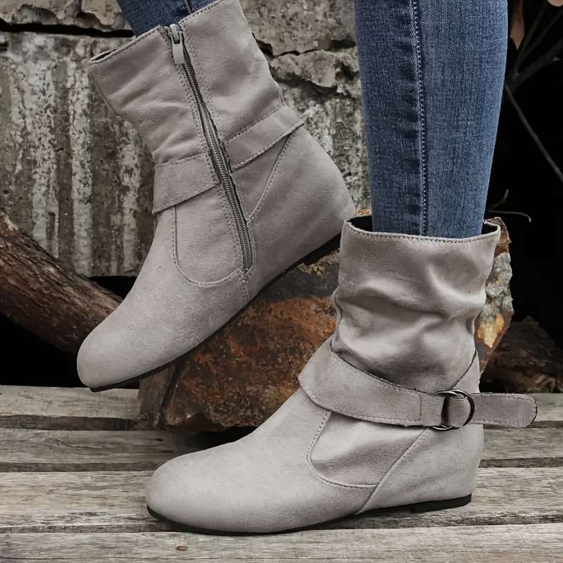 Suede Ankle Womens Grey Flat Ankle Boots Ankle Boots Wide Women&