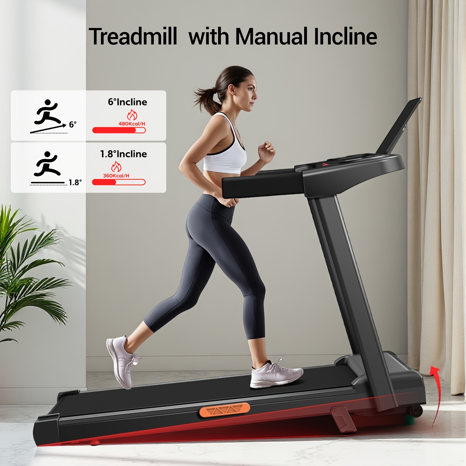   4 in 1 treadmill with 10 incline portable treadmills for home with handle foldable treadmills for home and office 265 lbs weight capacity   screen