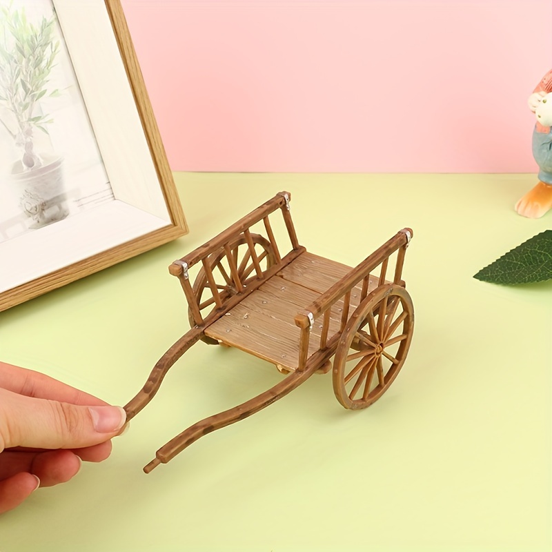 

1pc Dollhouse Miniature Simulative Assembled Cart Model, Diy Accessories, Garden Furniture Toys