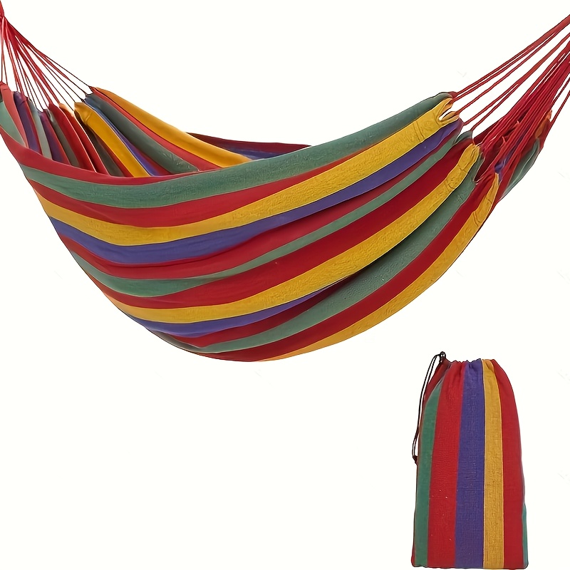 Image of Double Hammock 200 X 150cm, Outdoor Hammocks Bar Hammock For Travel Camping Hiking Garden, Portable And Breathable, Load Capacity Up To 200kg