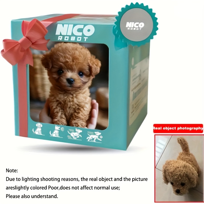 interactive robotic puppy with realistic walking sitting   lifelike barking sounds fluffy brown light brown fur battery powered   for kids ages 3 no     and play operation childrens companion   design childfriendly material young children