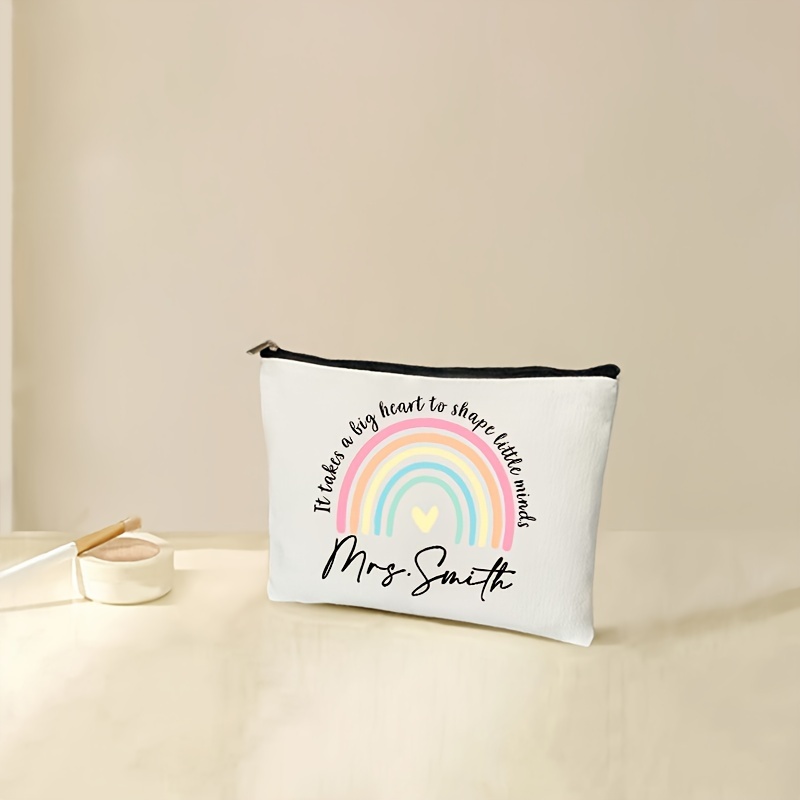 

Personalized Teacher Appreciation Cosmetic Bag - , , Zippered Makeup Customizable For , , And