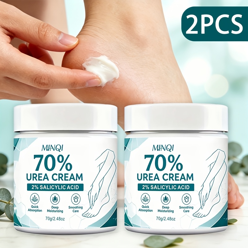 Image of 2pcs-70% Urea + 2% Salicylic Acid Foot Cream, 2pcs, Suitable For Dry Cracked Rough And Uneven Skin, Leaves Hands And Feet Feeling Smoother And , Suitable For Heels Feet Hands
