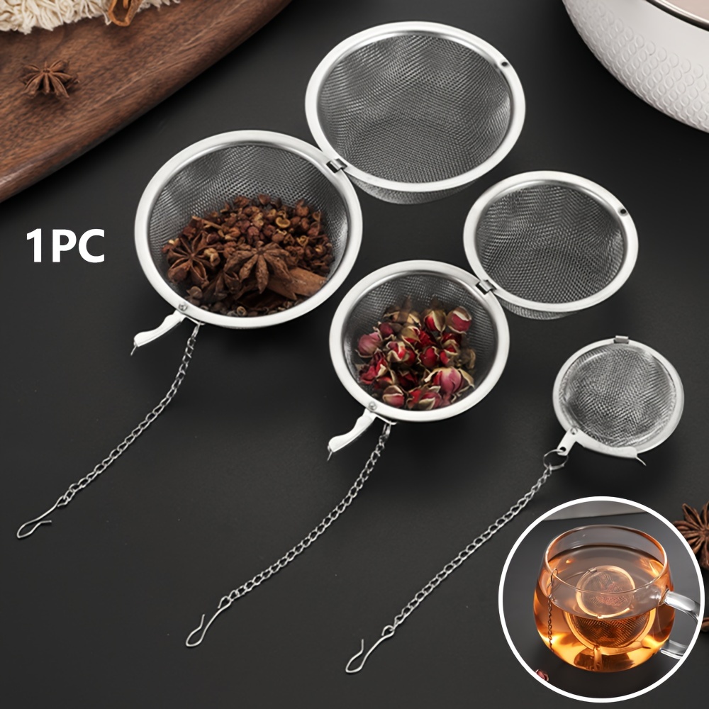 

1pc Stainless Steel Tea Infuser, Mesh Strainer For Tea, Spices, And Soup Bags - Kitchen Cooking Tool