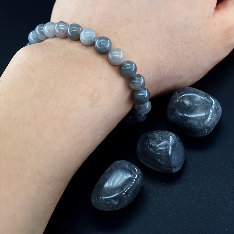 Men's Natural Stone Elastic Beaded Bracelet
