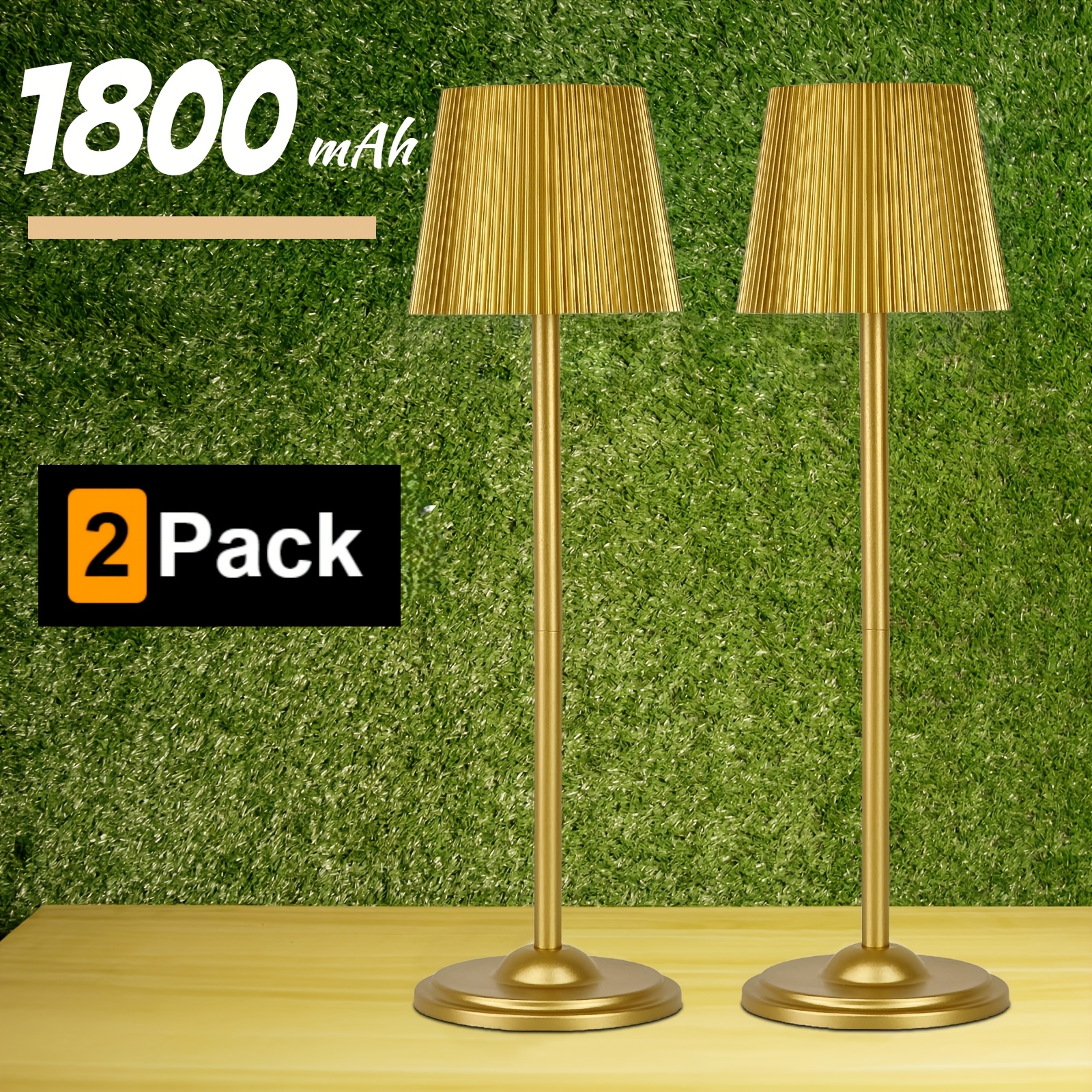 Two-Pack Portable LED Rechargeable Desk Lamps with Touch Control