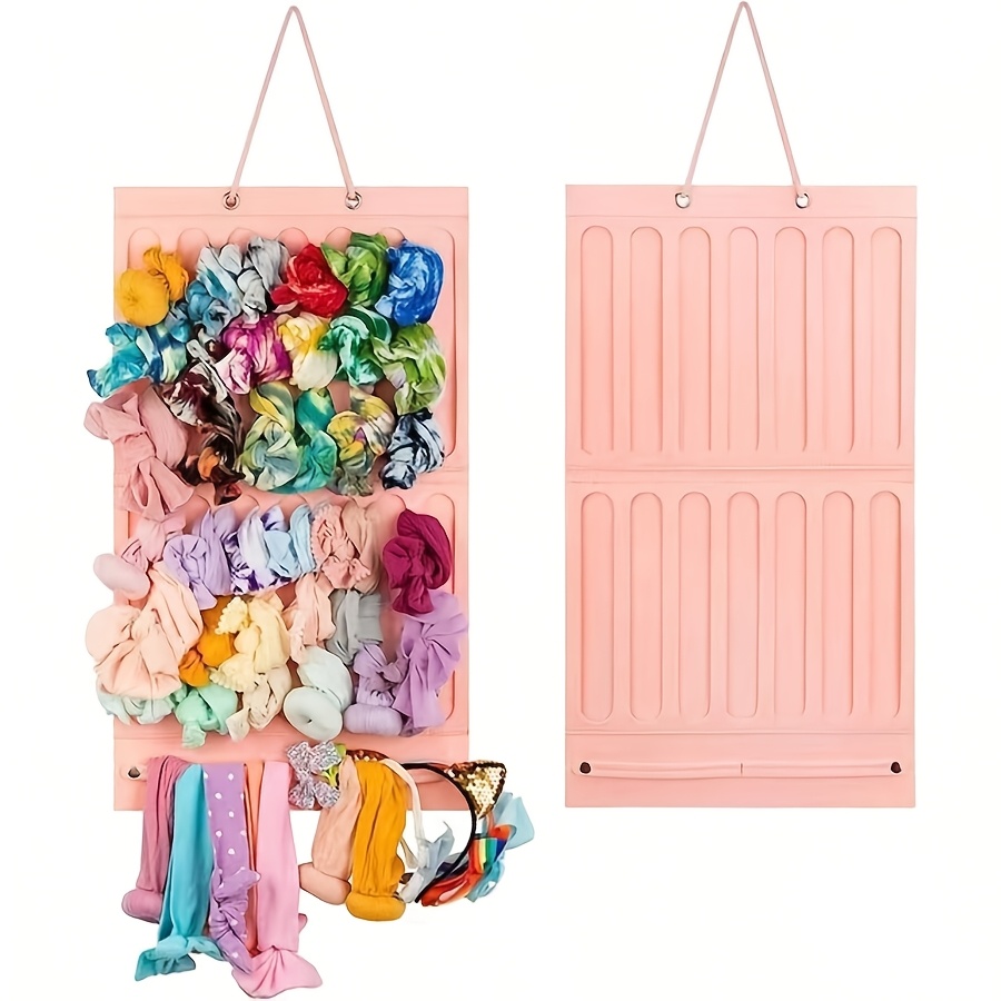 TEMU Bolsa de Almacenamiento de Fieltro Adorable Compatible con Horquillas, , Clips y Tocados - Color Sólido para Colgar en la Pared o Exhibición ,