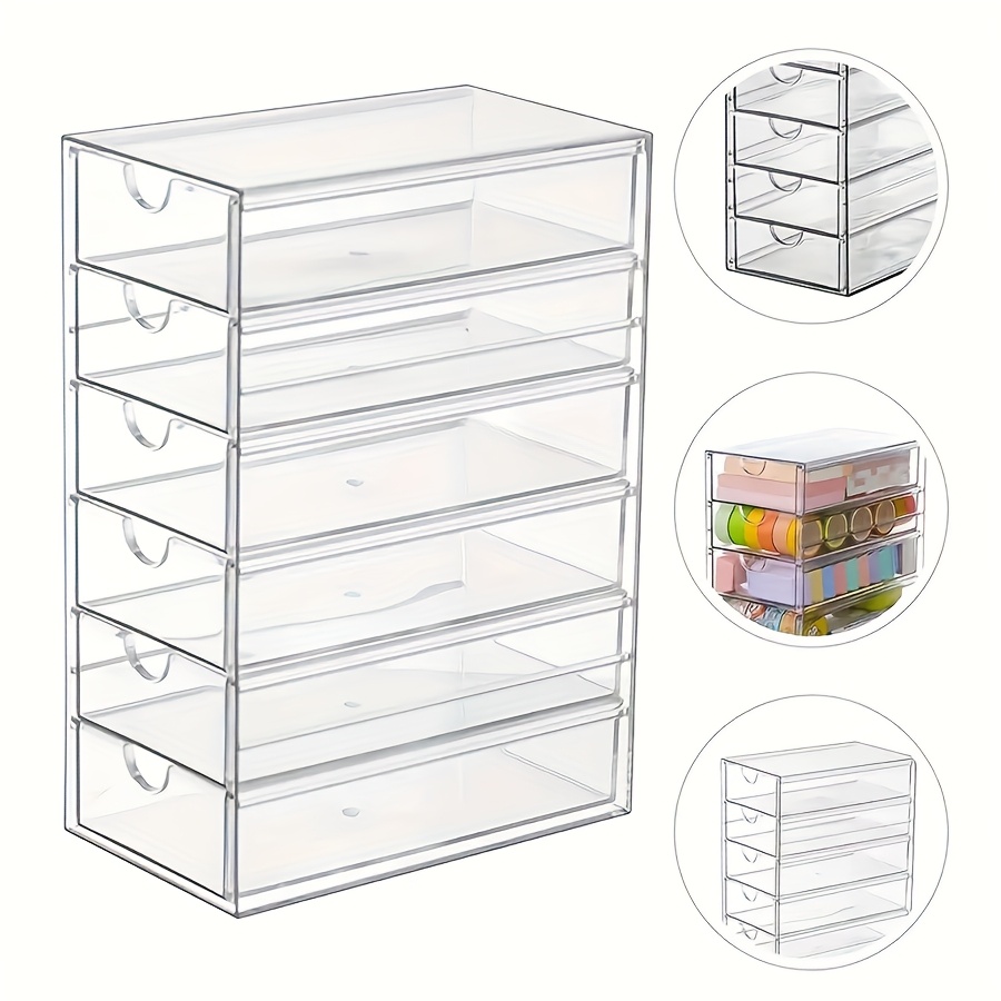 item picture a 5 6 layer transparent acrylic drawer storage box a drawer style organizer for student desks a clear divider for cosmetics storage an office bar tea bag storage cabinet suitable for pencils tape scissors and an ideal back to school accessory
