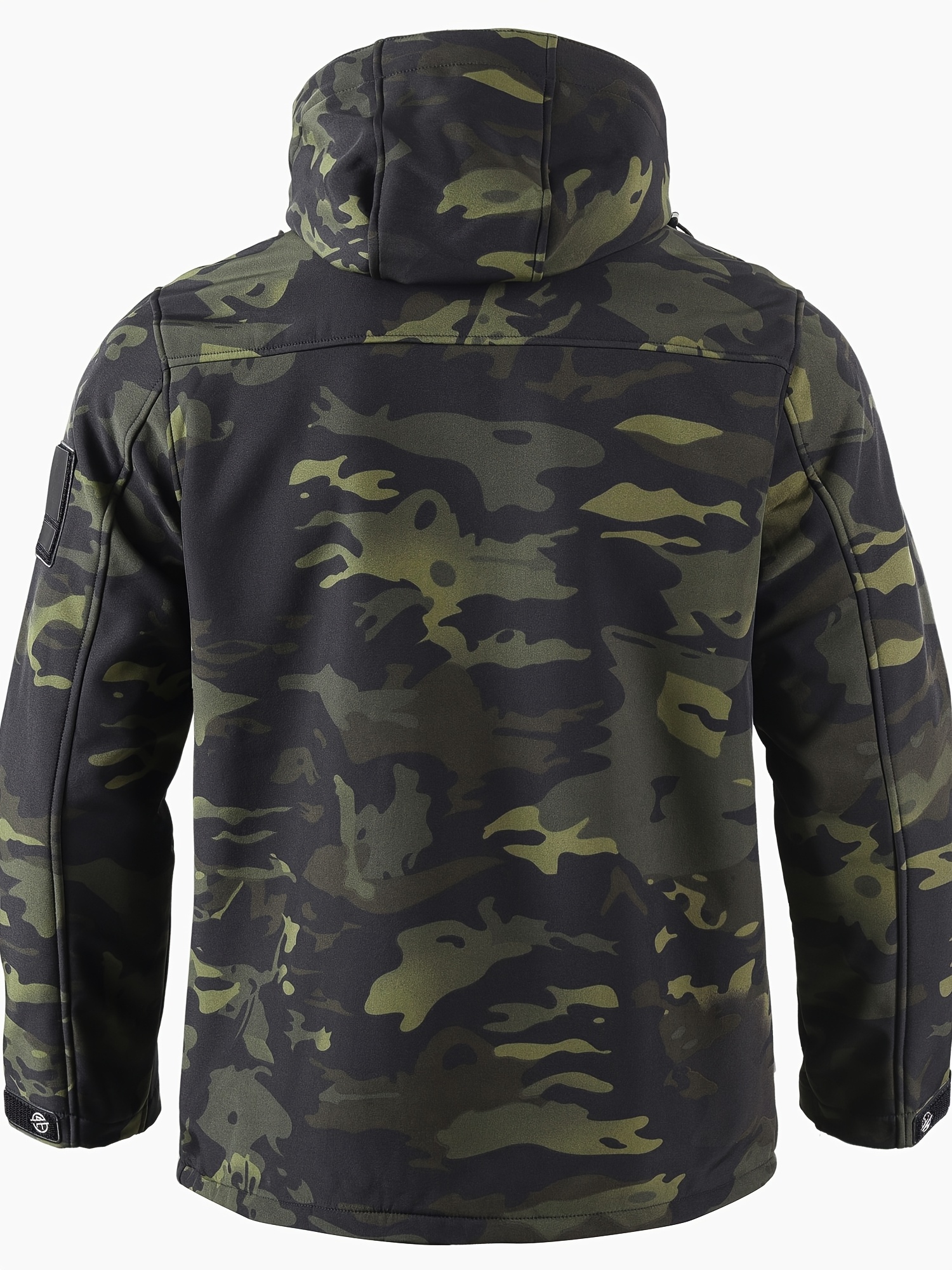 Men's Windproof Fleece-Lined Thickened Jacket with Hood and Multiple Pockets