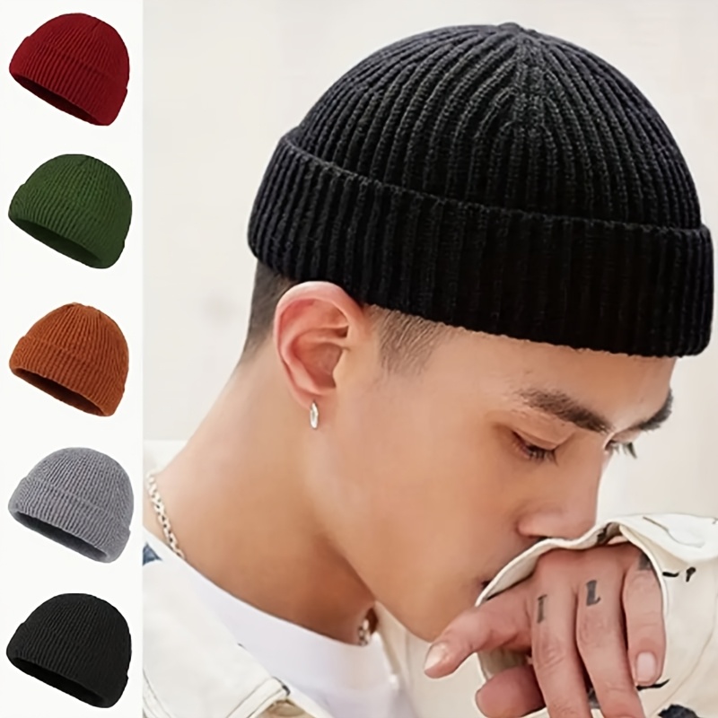 

Unisex Winter Knit Cap Beanie, Acrylic Polyester , Solid Color, Stretchable Ribbed Design, Warm Knitted Hat With For Men And Women