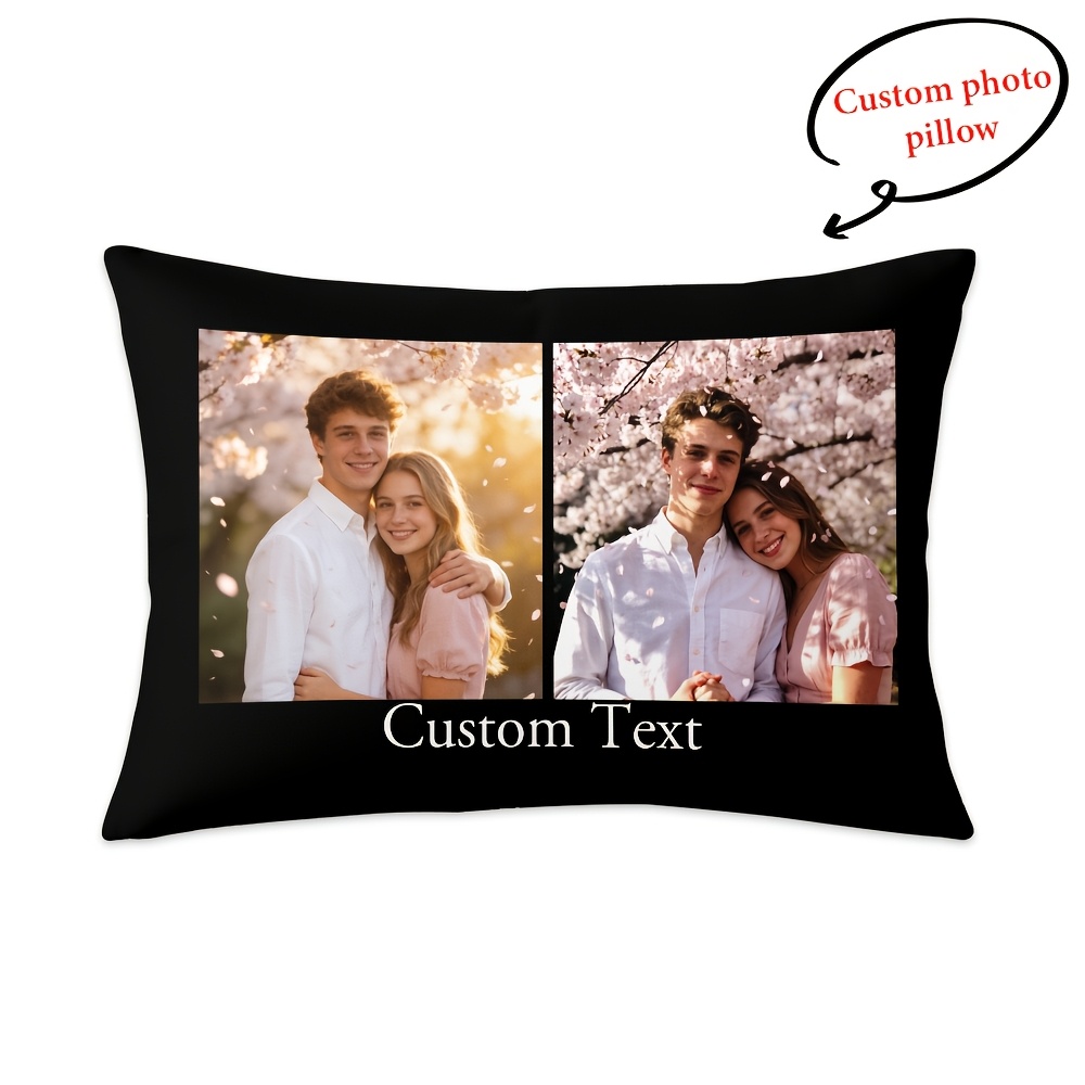 TEMU 1pc Customized Photo Print Pillowcase, Size 50*30cm, Brother Pillowcase, Romantic Gift, Christmas Gift, Mother's Day Gift, Father's Day Gift,