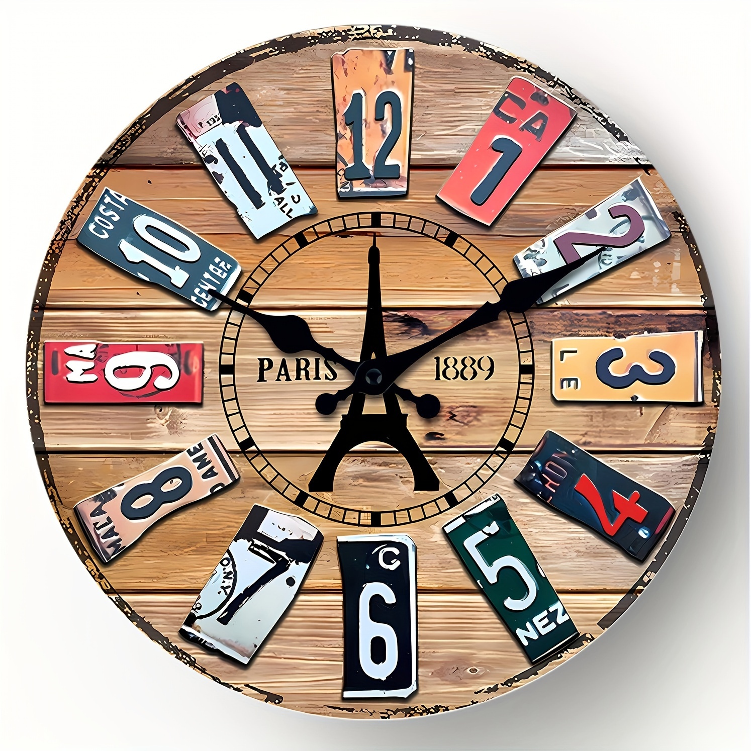 1pc 12 Reloj Pared, Relojes Pared Rústicos Batería Sin Tic-tac, Relojes  Madera Redondos Campo Decoración Pared Granja Baño, Sala , Cocina, Regalo  Navidad, San Valentín Año Nuevo (sin Batería)