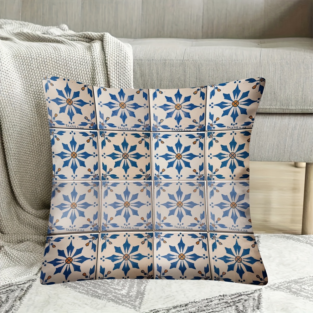 Talavera Blue Decorative Pillows For Bedroom Blue White Botanical