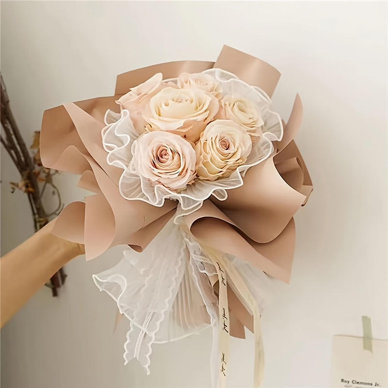 ruffle yarn floral wrapping paper 1 roll florist supplies flower bouquet wrapping paper   for   crafts 28cm x  