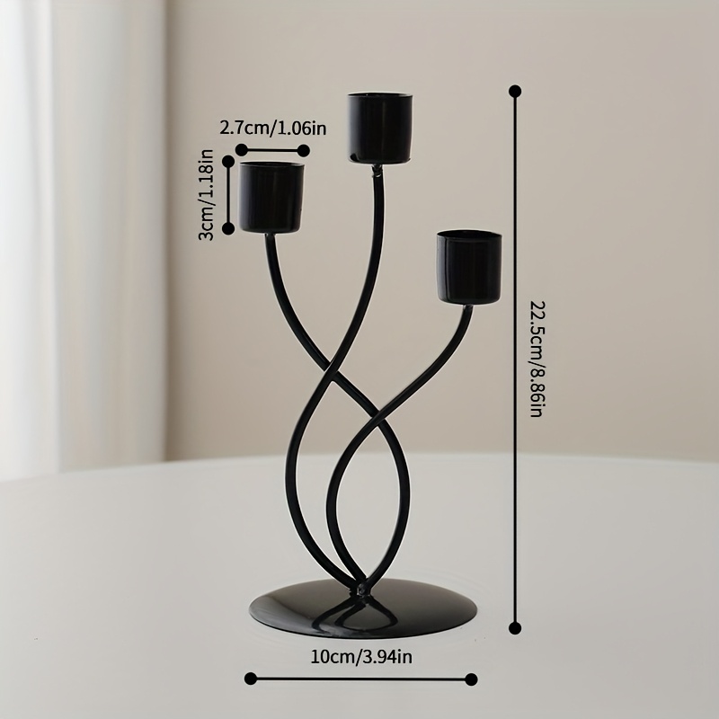 E-shop Moderner 2/3-Arm Kerzenständer mit ineinandergreifendem Ast-Design - Elegante Tischdeko für Wohnzimmer, Esstisch und Schlafzimmer,