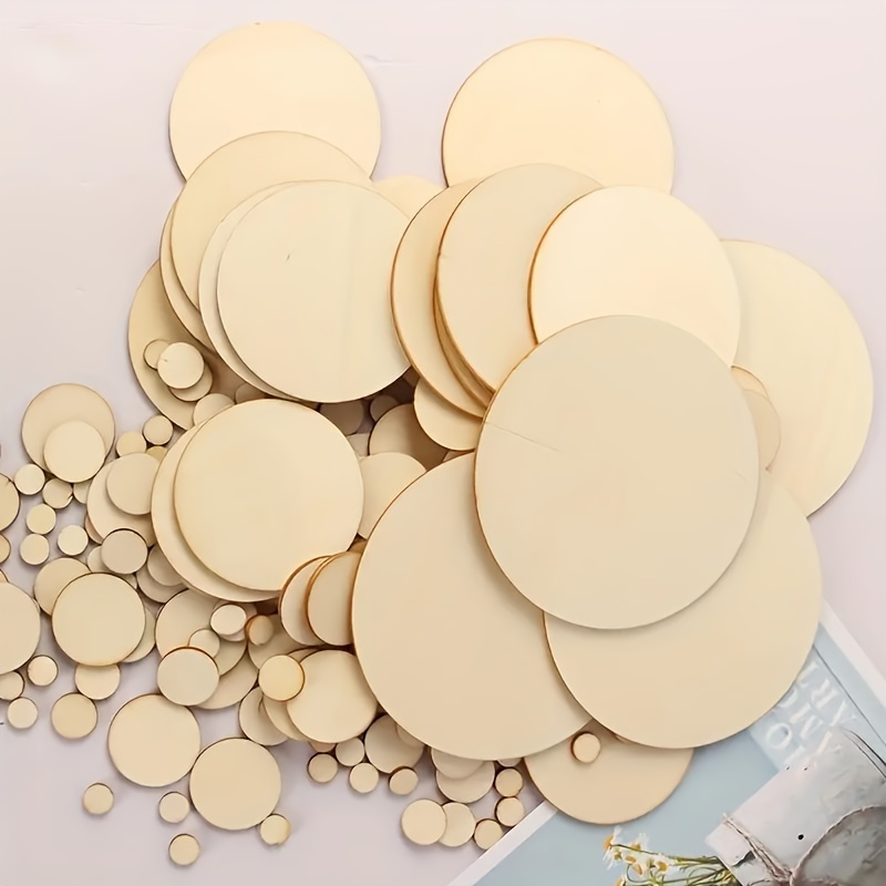 

10pcs Wooden Craft Circles For Diy Projects - Unfinished Wood Discs For Painting, Coasters, Decor, Engraving & Personalized Gifts