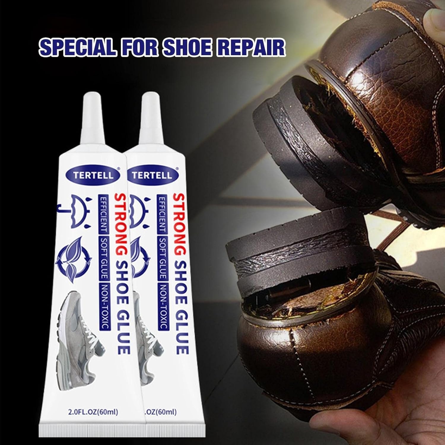1 piece of 60ml Strong Shoe Repair Glue – Waterproof Fast-Drying Adhesive for Sneakers, Boots, and DIY Projects