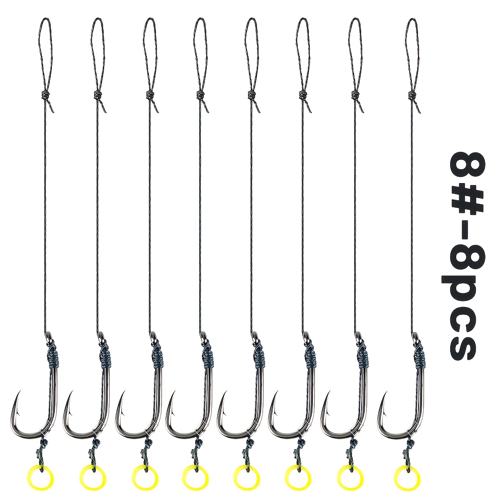 TEMU 8-delige Method Feeder Hook Rigs Set – Klaar Geknoopt Karper Vis Haar Rigs met Aasbanden, Anti-Tangle Leader Haken voor Feeder en Bodemvisserij