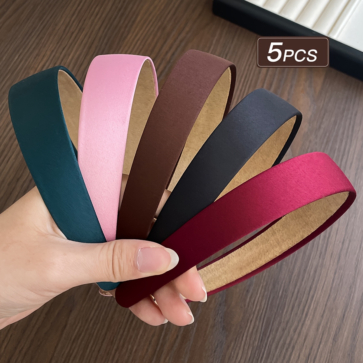 TEMU 5pcs Bandeau Femme en Tissu, Système de Couleurs Rétro Morandi All-Combinable, Facile à Coiffer, Non Compressif, Idéal pour , le Nettoyage du