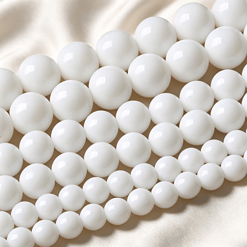 TEMU Perline Sciolte di Naturale, Perline Tonde Lisce e Lucide, Adatte per Braccialetti, Collane, Orecchini Fai da Te - Durevole per Artigianato Fai