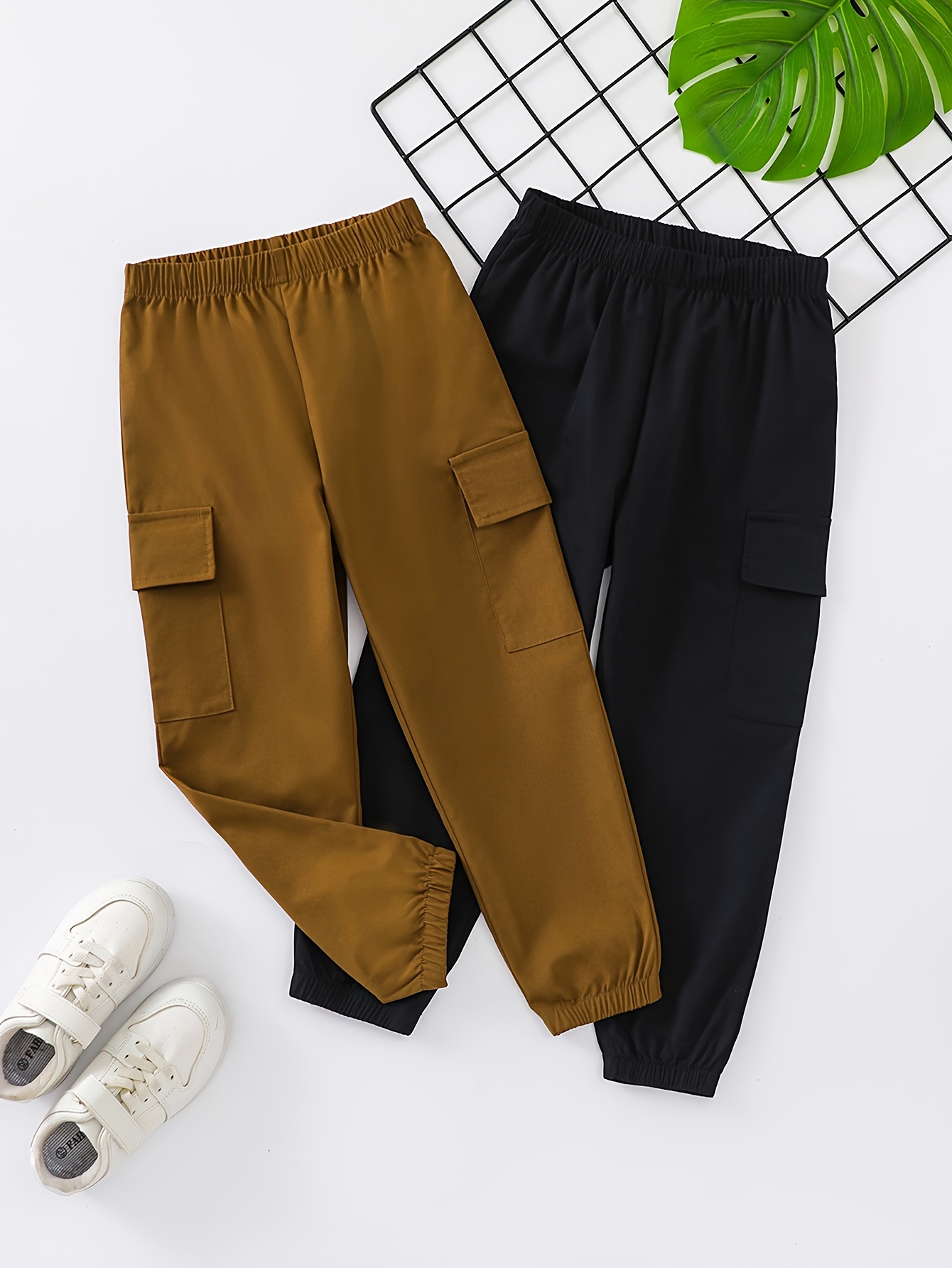 Pantaloni Cargo Jogging Urban Classics Ragazzi - Twill Lavato Cotone Elastan - Foto 3