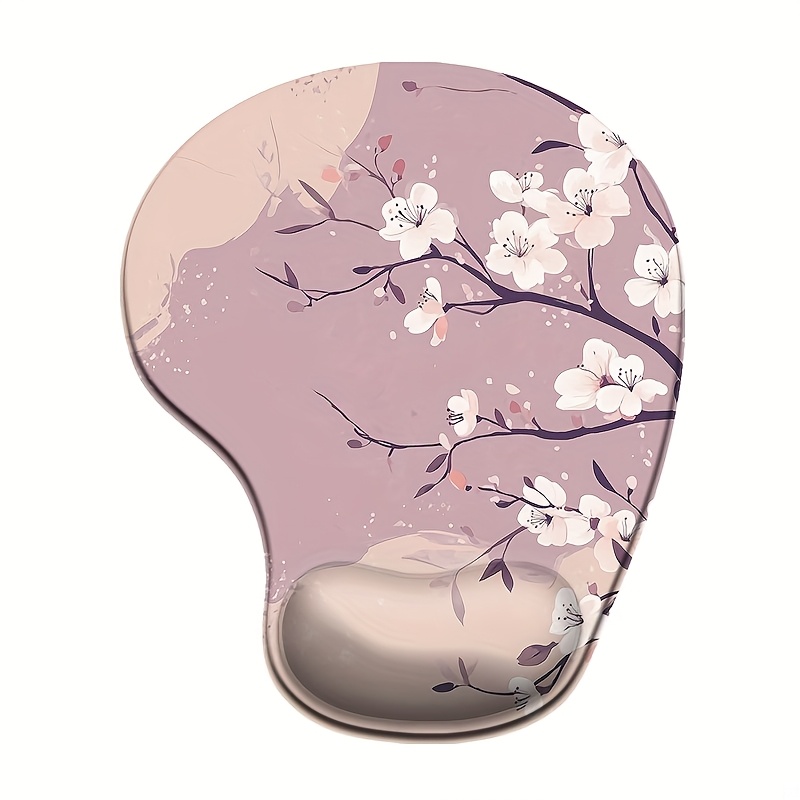 TEMU 1 pièce Tapis de souris ergonomique plat 2D style japonais à motif de avec -poignet, petit, base antidérapante en PU, //les