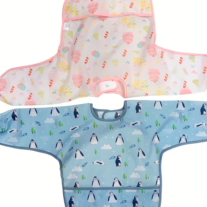 1pc Waterproof Bib with Hood, Adjustable Snap Closure, Polyester Fiber, Unisex Feeding Apron, Easy Clean