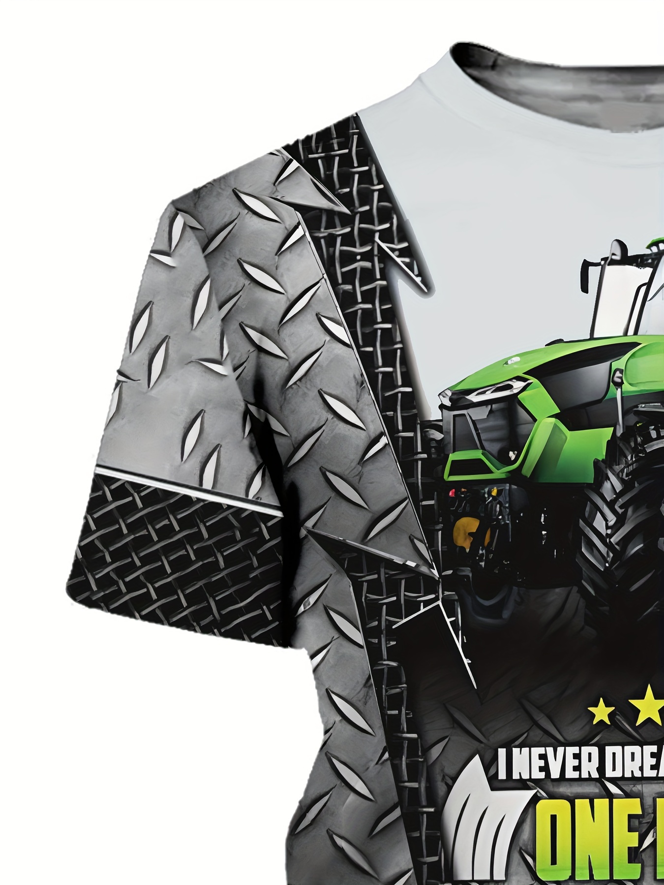 camiseta cuello manga corta estampado tractor - Temu Dominican Republic, image size:800x1067